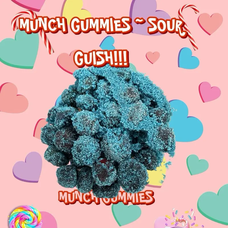 Munch Gummies ~  Super Sour Blue Gush