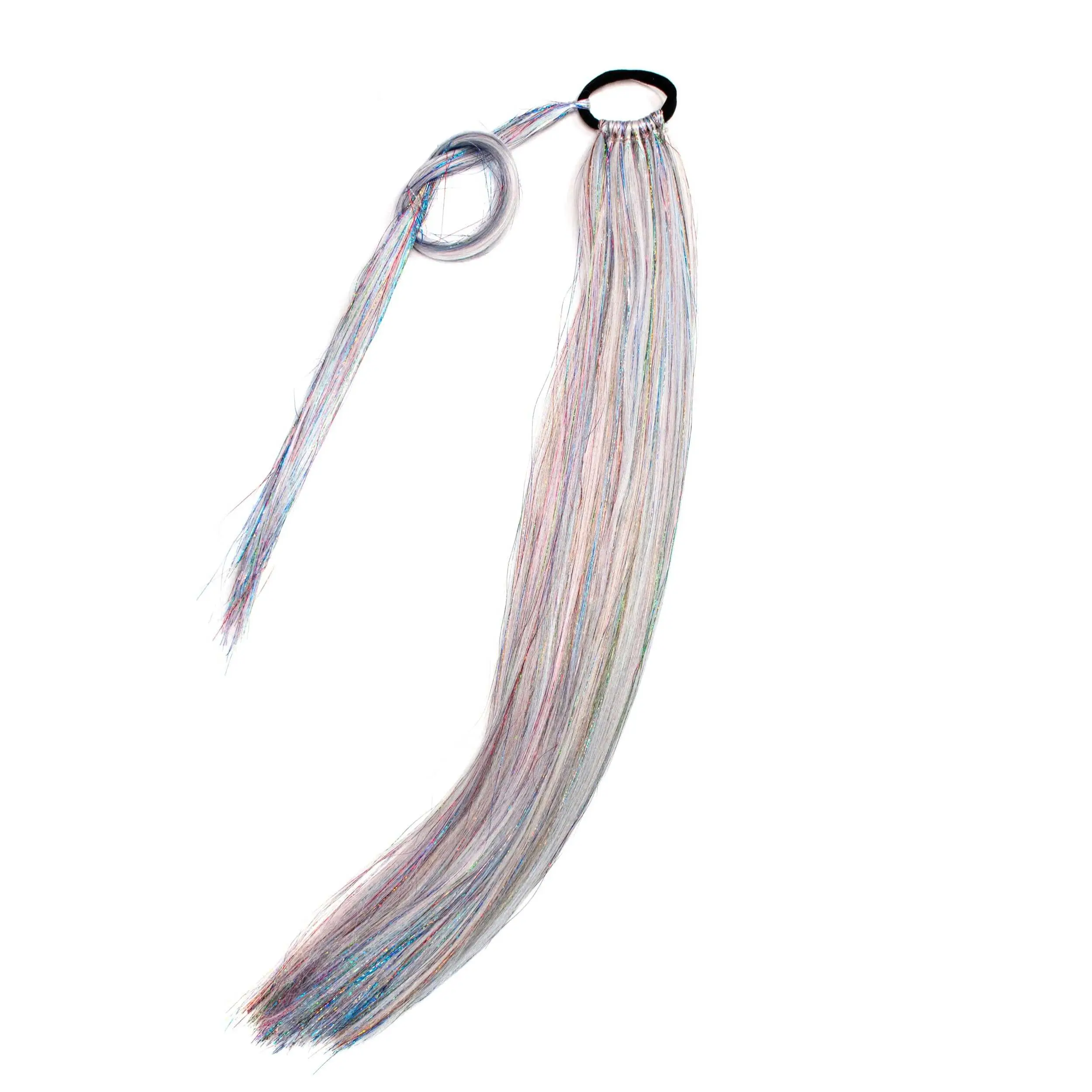 Iconic - Silver Ponytail Extension with Tinsel