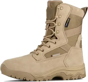 Mens Tactical Boots Lightweight Waterproof Combat Boots Durable Suede Military 8 Inch Work Shoes Desert Boots Boy Footwear laces brown male sport Walking Shoes Closed Comfort Leather Insole Chef Walking Shoes Closed Men's Lace-Up