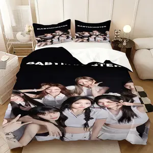 3-pieceBABYMONSTER themed bedding set. Stylish, trendy, unique, lightweight and soft. Includes 1 duvet cover and 2 pillowcases, comforter not included. Perfect for bedroom, home and dorm decor, suitable for all seasons.