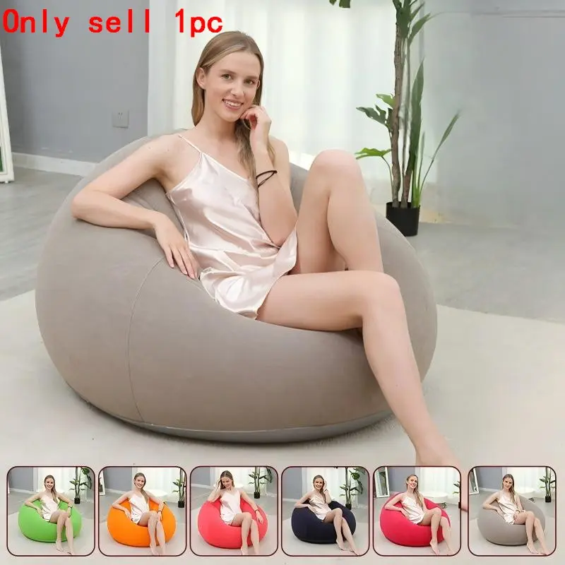 1pc Ball-Shaped Inflatable Sofa, Single Person Inflatable Couch, Foldable Home Outdoor Leisure Air Chair, Comfortable Relaxation Seat, Modern Cloud Couch