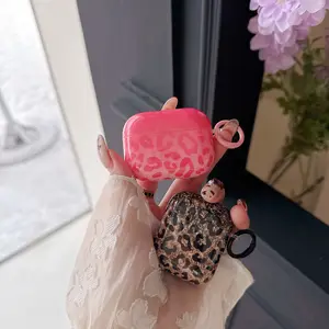 Round Edge Earphone Case Leopard Print Durable Protection Cover for AirPods 1/2/3/4 Pro Pro2 Pro3, Simple Design