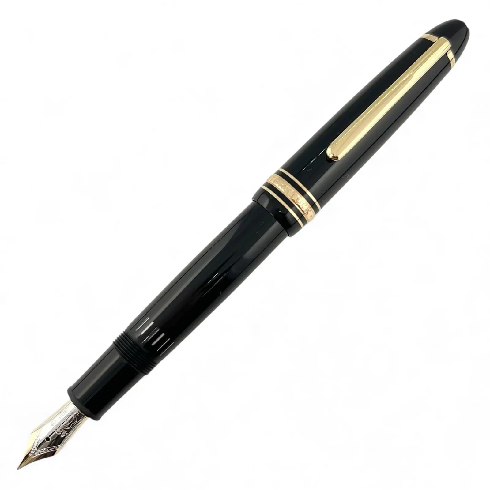 Pre-owned Montblanc 14K White Gold (Au585) Small Leather Goods Meisterstuck Au585 Fountain Pen
