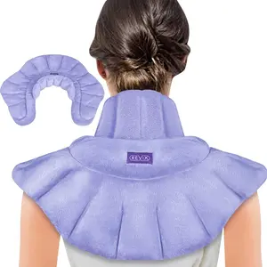 REVIX Lavender Microwave Heating Pad for Neck and Shoulder, Natural Herbal Filling, Weighted Warmer with Moist Heat, Caring Gift for Women