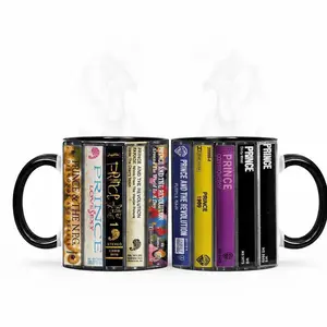 Prince Albums Cassette Collection Retro Coffee Mug, Vintage Graphic Music Legend Gift, Nostalgic Prince Fan Collectible Mug