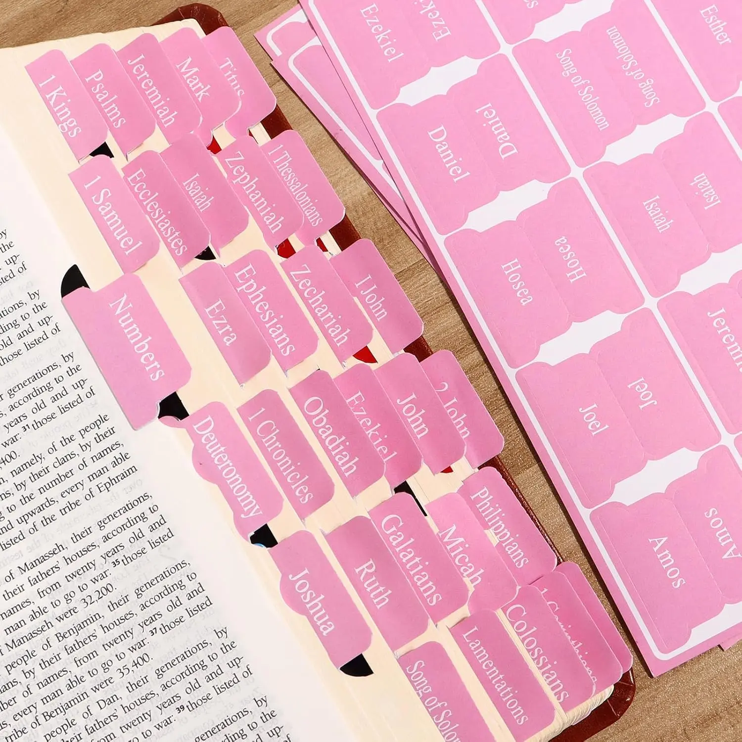 Tabs for Women, 90 count Laminated Bookmark Large Print  Index Book Tabs Study Supplies Guide Kit, Baptism Christian Gifts for Girls Boys Men Beginner Easy to Read
