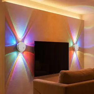 RGB LED Motion Sensor Wall Light - Magnetic, No-Drill, USB Rechargeable, Wireless Lamp with Auto On/Off, Color Changing for Night Use to Light Up Your Space