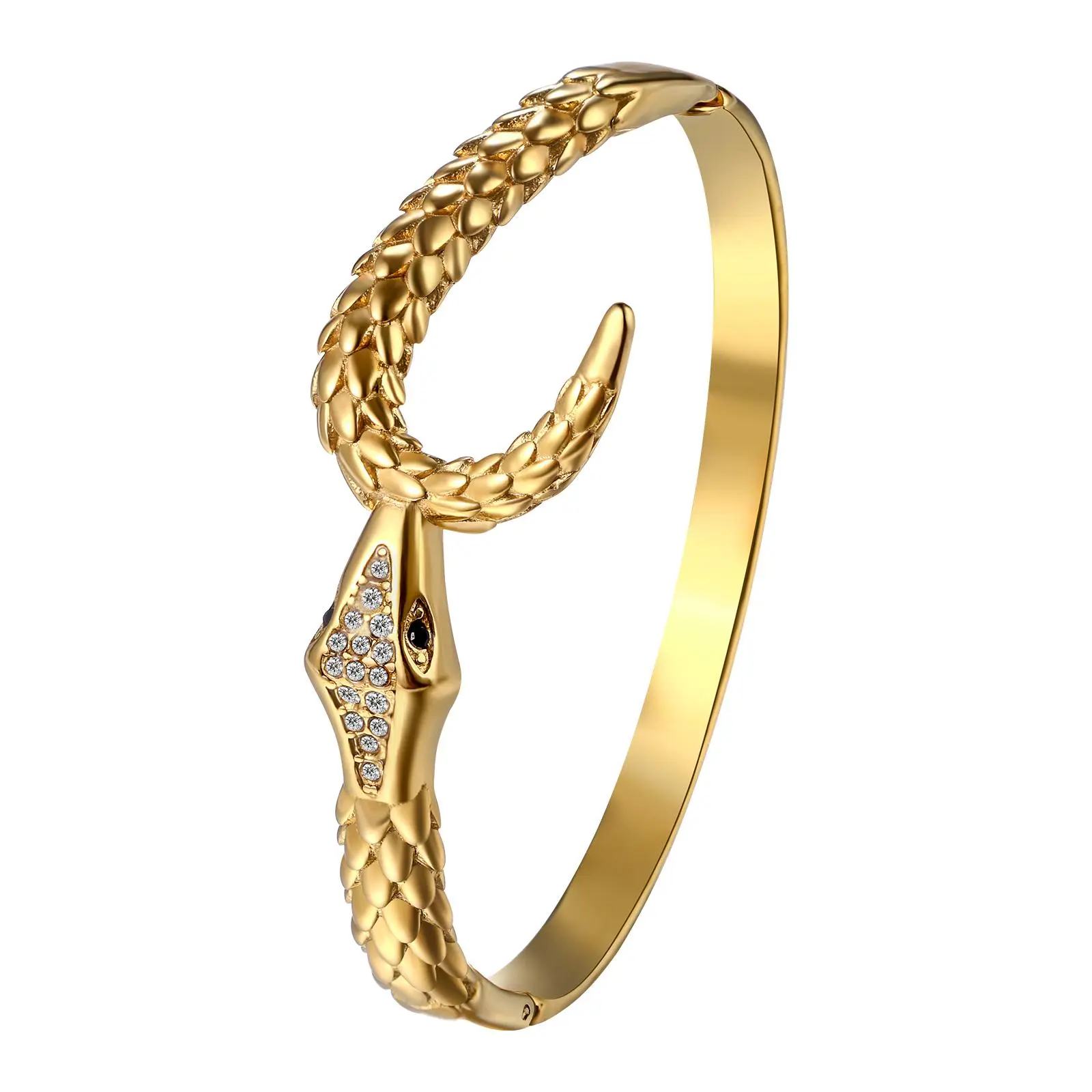 OIDEA Women's Stainless Steel Snake Bracelet - Rhinestone Scale Bangle, Bling Effect Fashion Costume Jewelry for Valentines Day, Rebirth Themed Accessory with 1.04 oz Dimensions, Anniversary, Birthday, Power, Scale Texture, Snake Shape, Wrist Stack, Stret