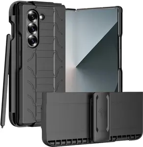 Case and Belt Clip Combo for Samsung Galaxy Z Fold 6, Nakedcellphone Cover and Hip Holster Holder [Rotate, Stand, S-Pen Slot] for Z Fold6 Phone (SM-F956U, 2024)