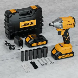 HANWISE brushless electric impact wrench, multifunctional wrench, can tighten screws, wireless lithium drill, lithium battery wrench, variable speed design suitable for car, truck, RV, lawn mower and construction maintenance