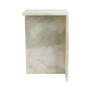 Sagebrook Home 20773-03 20 x 13 in. Square Marble Accent Table - Light Green