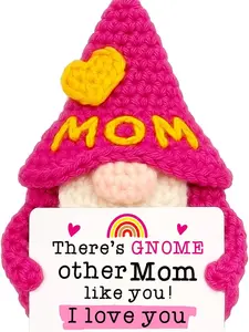 Mothers Day Gift - Funny Mother's Day Birthday Easter Basket Gnome Gift for Mom from Daughter Son, Cute Crochet Gnomes for Mother Mama Mommy I Love You Christmas Stocking Stuffers