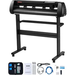 VEVOR 34inches Vinyl Cutter Machine, Bluetooth Cutting Plotter Machine, 400in/10m Accuracy Steel Roller Shaft Adjustable Speed Force, SignMaster Tool Kit for Sign Making Windows & Mobile