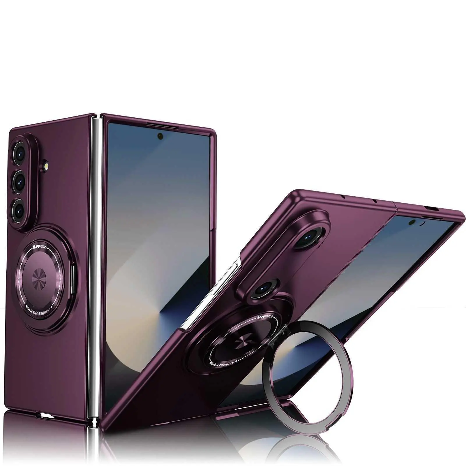 For Samsung Galaxy Z Fold 8 Ultra Foldable Phone Case 360° Rotating Magnetic Stand For Galaxy Z Fold 7 Shockproof Cover For Galaxy Z Fold 6 HNA32