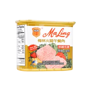 MALING Premium Canned Ham Luncheon Meat 340g - Perfect for Hot Pot, Instant Noodles, Breakfast & More