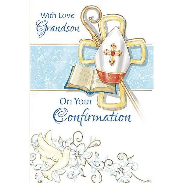With Love Grandson on Your Confirmation Greeting Card