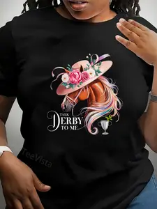 100% Cotton Talk Derby to me Derby Day Horse Racing T-Shirt