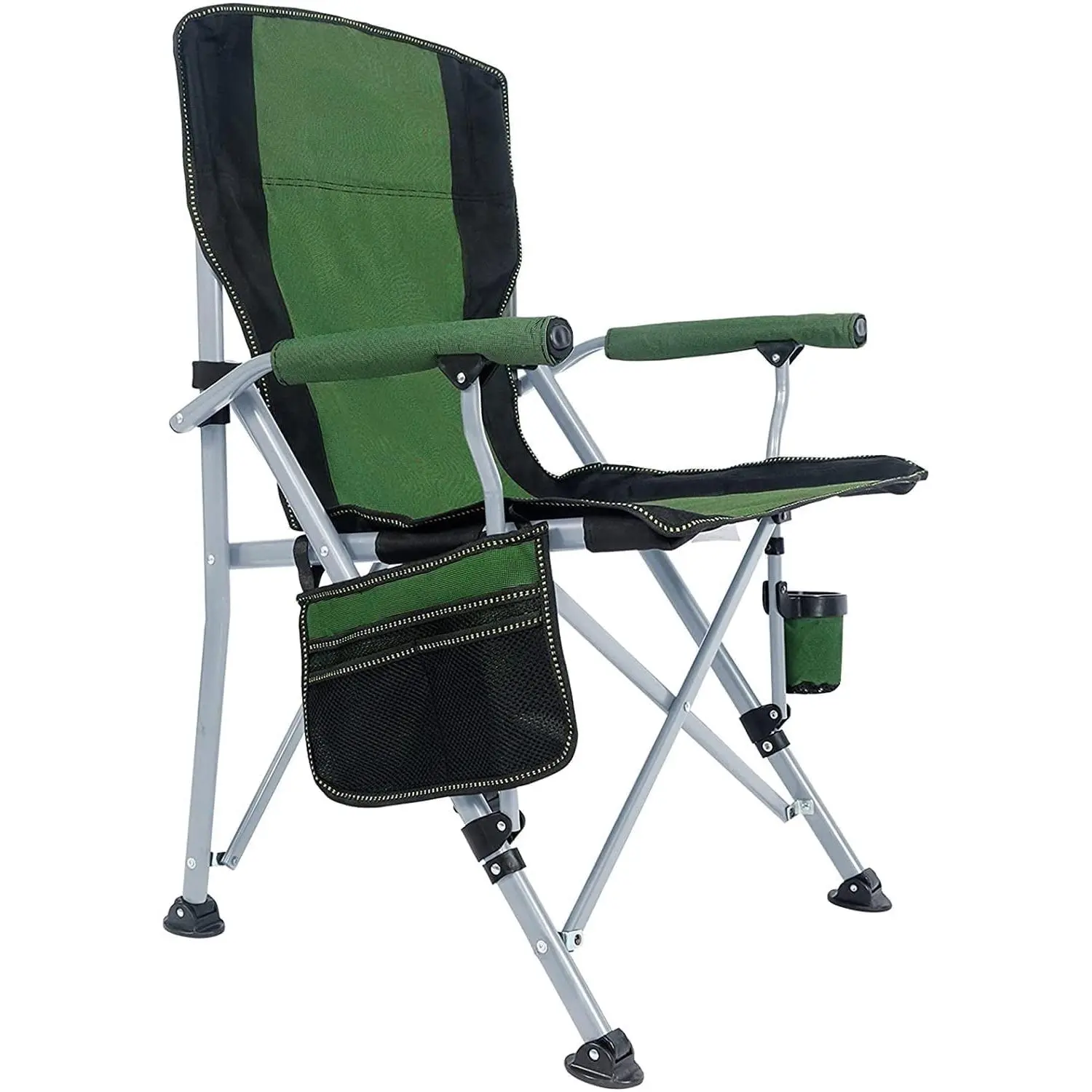 Umineux Portable Ergonomic Camping Chairs with Storage Bag, Beverage Holder, Carry Bag, Green
