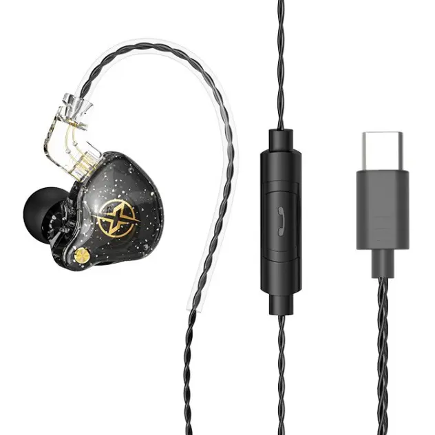 Bluewow Wired Gaming Earbuds - Gamer Stuff, Type-C Jack, 11mm Dynamic Driver, Oxygen-Free Copper Core, Hi-Fi Stereo Audio, Passive Noise Reduction, Tanglefree Plastic Spiral Design, Ear Hook, Compatible with Phones/Tablets/Laptops, Non-Water-Resistant