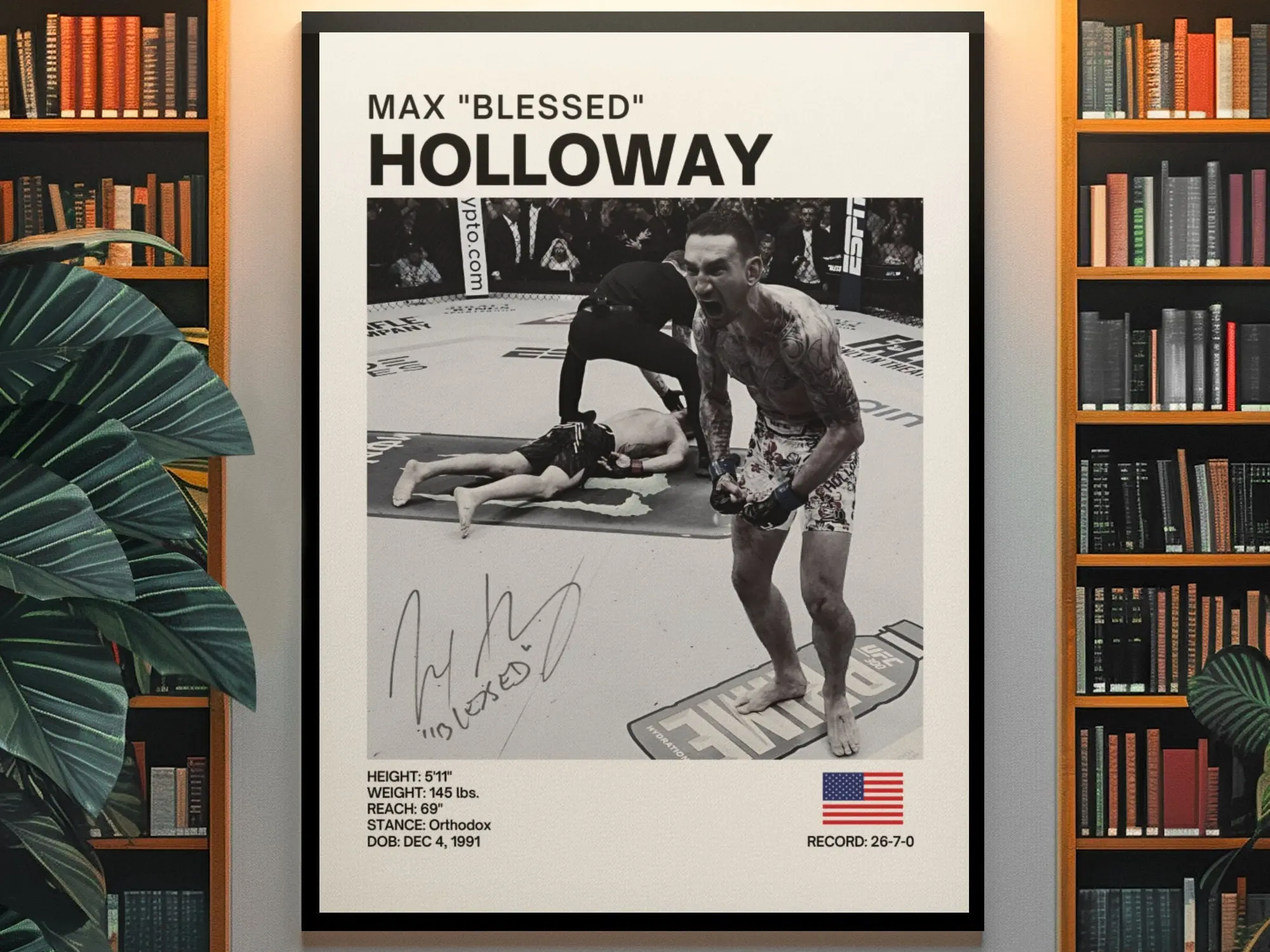 Max Holloway POSTER UNFRAMED, UFC POSTER UNFRAMED, POSTER UNFRAMED Ideas, Fighter POSTER UNFRAMED, Athlete Motivation, Wall Decor, UFC