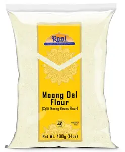 Rani Moong Flour (Mung Bean Flour, Green Gram Flour) 14oz (400g) ~ All Natural | Vegan | Gluten Friendly | NON-GMO | Kosher | Indian Origin