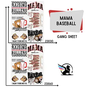 Mama Baseball | Premade DTF Transfer Gang Sheet For Graphic Tees