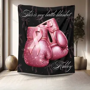 Breast Cancer Blanket: Chemo Blanket for Loved Ones Suitable for beds and sofas can also be given as a gift