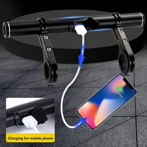 Redcomets USB Bike Handlebar Extender 7.8in with 4000mAh Phone Charger Waterproof Clip-on for 22-31.8mm Handlebars Rechargeable for E Bike Motorcycle Accessories