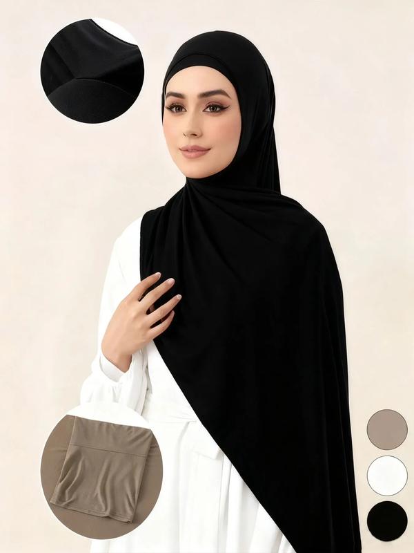 1pc Instant Jersey Hijab with Undercap, Silky Soft Breathable Fabric, Casual Plain Design, Ideal for All Seasons & Special Occasions, Tudung 1pc Instant Jersey Hijab with Undercap, Silky Soft Breathable Fabric, Casual Plain Design, Ideal for All Seasons & Special Occasions, Tudung