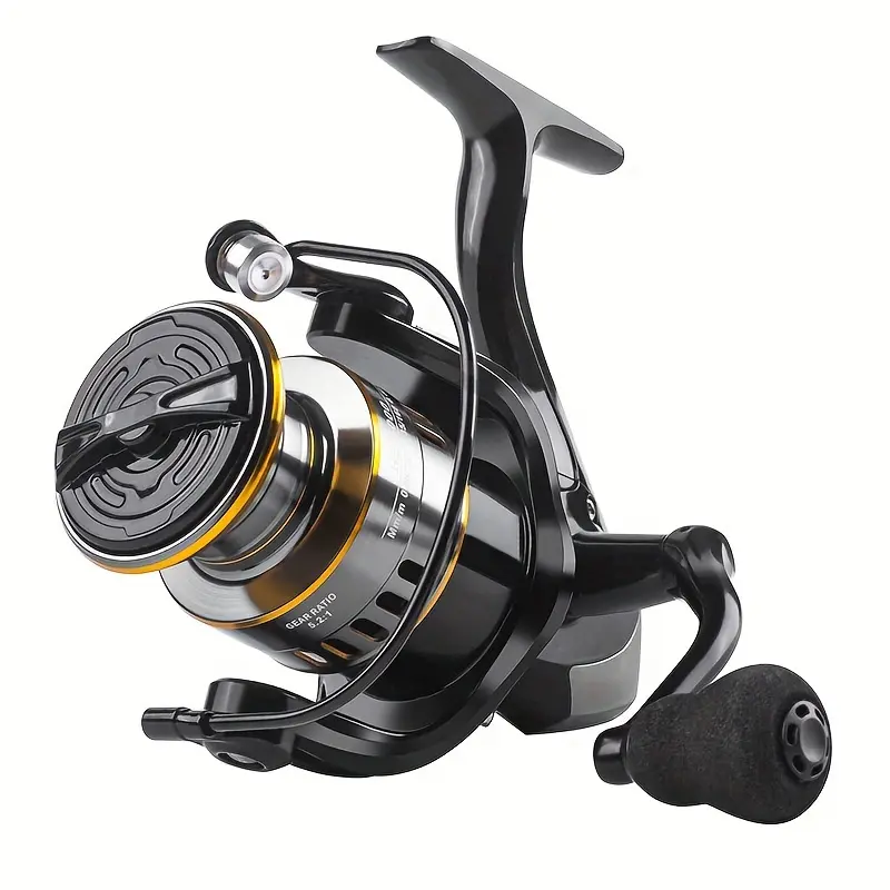 1pc HE1000-7000 Model Spinning Wheel | Aluminum Alloy Fishing Reel with Metal Line Cup and Rocker Arm, 5.2:1 Speed Ratio, 22.05LB Resistance, Smooth and Sensitive, Ambidextrous, Suitable for Fresh and Salt Water