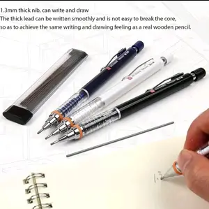 1.3mm Mechanical Pencil Business Office Student Writing And Drawing Pencil With Refill And Eraser Sturdy Lead Comfortable Grip Comfortable Writing Not Easy To Break Lead Plastic Plastic Metal