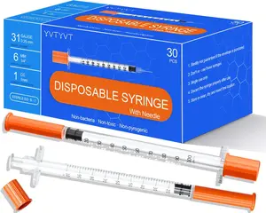 U-100 1ml/cc Syringe with 31G 1/4" (6mm) Needle |   30 Individually Wrapped Units