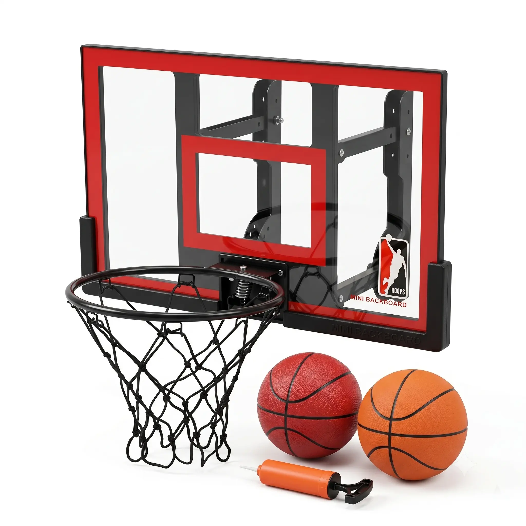 Efficraft Wall Mount Mini Basketball Hoop Set, Adjustable Indoor with Ball | 7-Level Height Adjust, Quiet and Bounce Balls, Shatter Resistant Backboard, Metal Rim&Bracket, for Bedroom Playroom Basement