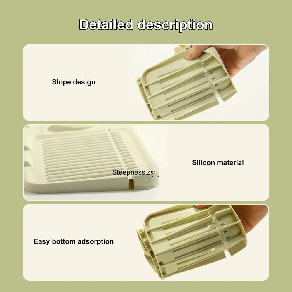 Kitchen Silicone Sink Faucet Mat, Upgraded Faucet Protection Drain Mat Silicone Faucet Handle Drip Collector, New Quick Dry Stone Sink Tray Sink Protector for Kitchen Bathroom Sink Water Splash Guard Splash Proof