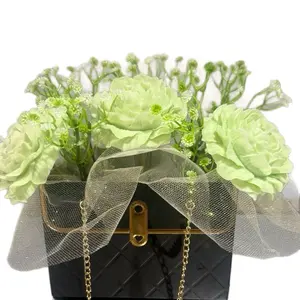 Flowers Candles Box - Mother's Day Gift, Birthday Gift, Freshener & Decoration with Greenery & Tulle, Decorative Floral Arrangement 100 rose
