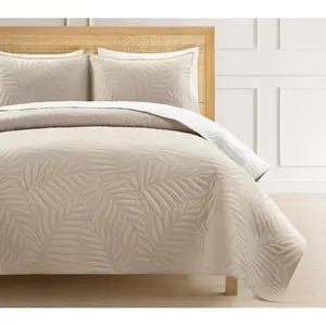 Lush Decor Isla Leaf Reversible Quilt 3pc Set-K/Cal K