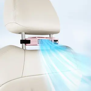 JOYTUTUS fathersdaygift-2026 Car Seat Fan Sunvisor Clip Fan, USB Rechargeable Fan with LED Display, 360° Rotation, 100 Speeds Adjustment, Detachable Clip, Magic Tape, 20Hr 3000mAh Battery Summer Fan for Car Baby Stroller Backseat