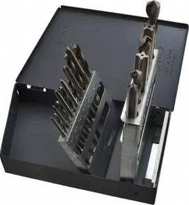 HERTEL 18-Piece High-Speed Steel Tap & Drill Set - #6-40 to 1/2-20 Taps, 25/64 to 29/64 in Drills, Plug Chamfer, Model C.E96.S18D