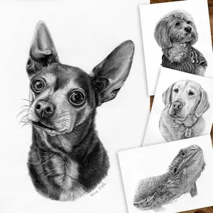 Custom Pet Portrait (9" x 12") Message Seller with Photo