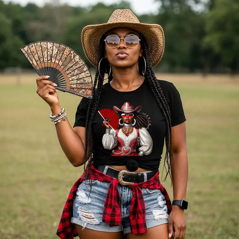 Where Them Fans At, Boots On The Ground Black Cowgirl Cowboy T-Shirt, Trail Ride Rodeo Apparel, TikTok Dance Trend, Southern Cowgirl