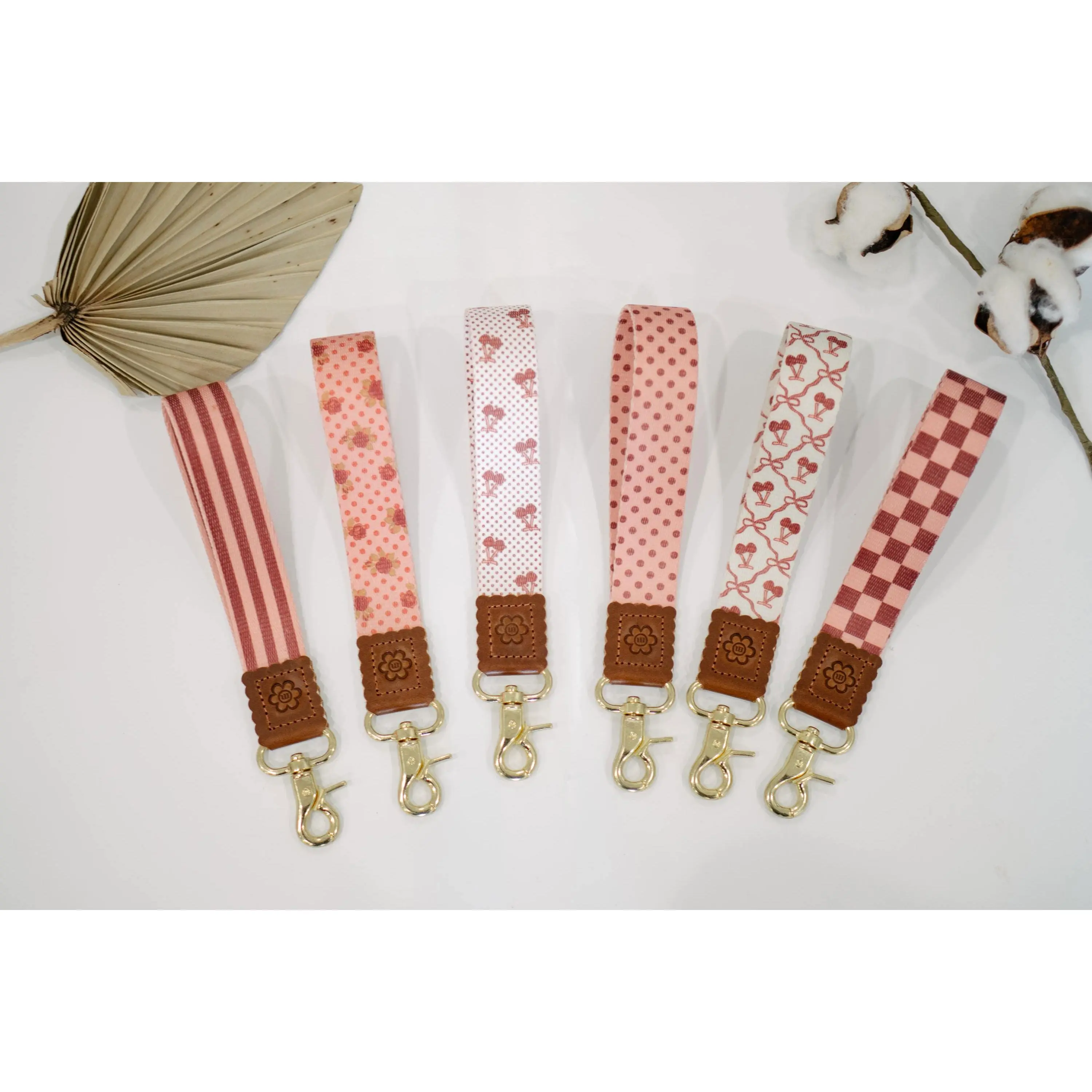 Wristlet Lanyard – Cherry Keychain, Pink and Red | Key Fob, Car Key Holder, Custom Lanyard, Cherry Keychain Lanyard