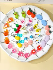 40pcs Colorful Women's Earring Set, Ocean Life Fruit Mini Style, Daily Wear Jewelry, Cute Design, All Seasons
