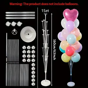 13/19 Tube Balloon Floor Stand, Balloon Column Kit with Base and Pole, Perfect for Birthday, Wedding, Christmas, Halloween, Graduation, Easter Decorations