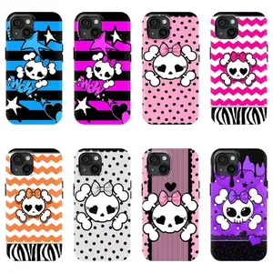 Monster High Y2K Skull Pattern Phone Case | Cute skull-style protective case, compatible with iPhone 17/16/15/14/13/12/11 Pro Max/Plus and Samsung Galaxy S23FE/22/23/24/25