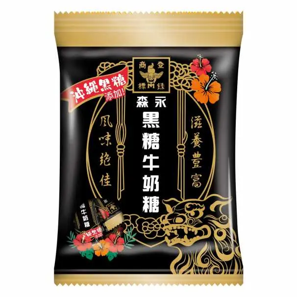 Morinaga Traditional Okinawa Brown Sugar Milk Caramel Candy - 90g Sweet Creamy Snacks with Lecithin, Suitable for All Ages