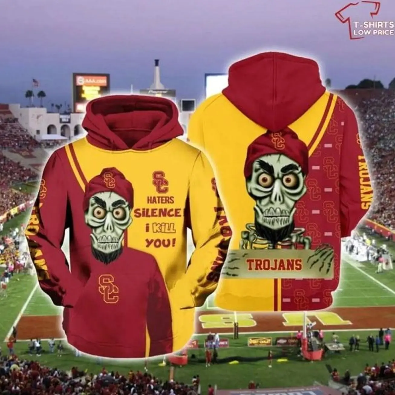 USC football Achmed Gold 3D Hoodie