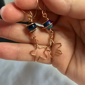 Galaxy tigers eye celestial earrings