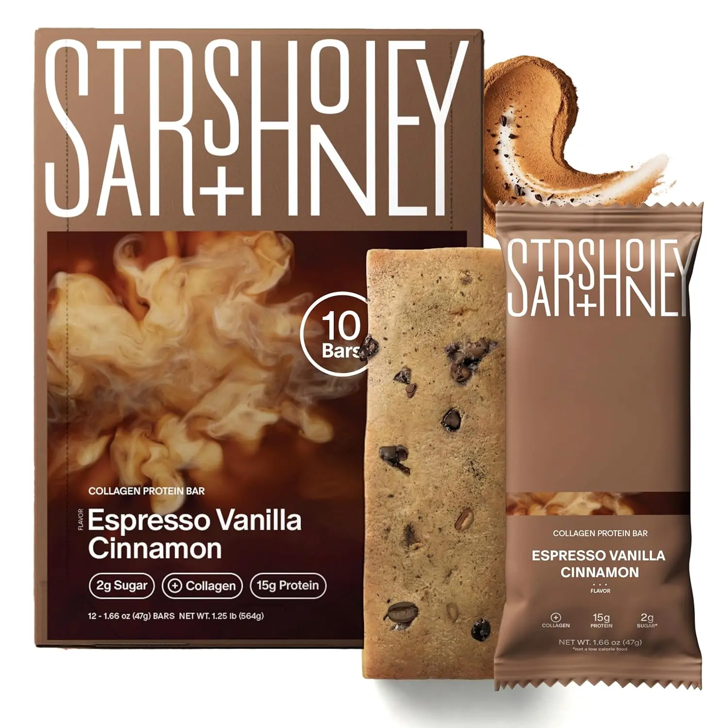 Stars + Honey | The Protein Bar – Espresso Vanilla Cinnamon | 3 Types of Protein | All-Natural Ingredients | Gluten Free, Dairy Free, Soy Free, No Seed Oils, No Sugar Alcohols