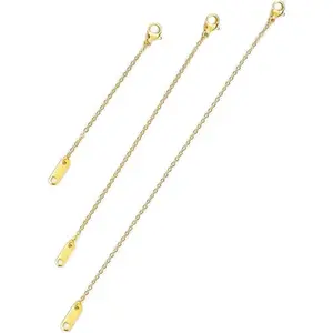 Altitude Boutique 18k Gold Plated Necklace Extenders Delicate Necklace Extender Chain Set for Women 3 Piece Set, Extensions 2", 4", 6" Inches Hypoallergenic in Gold