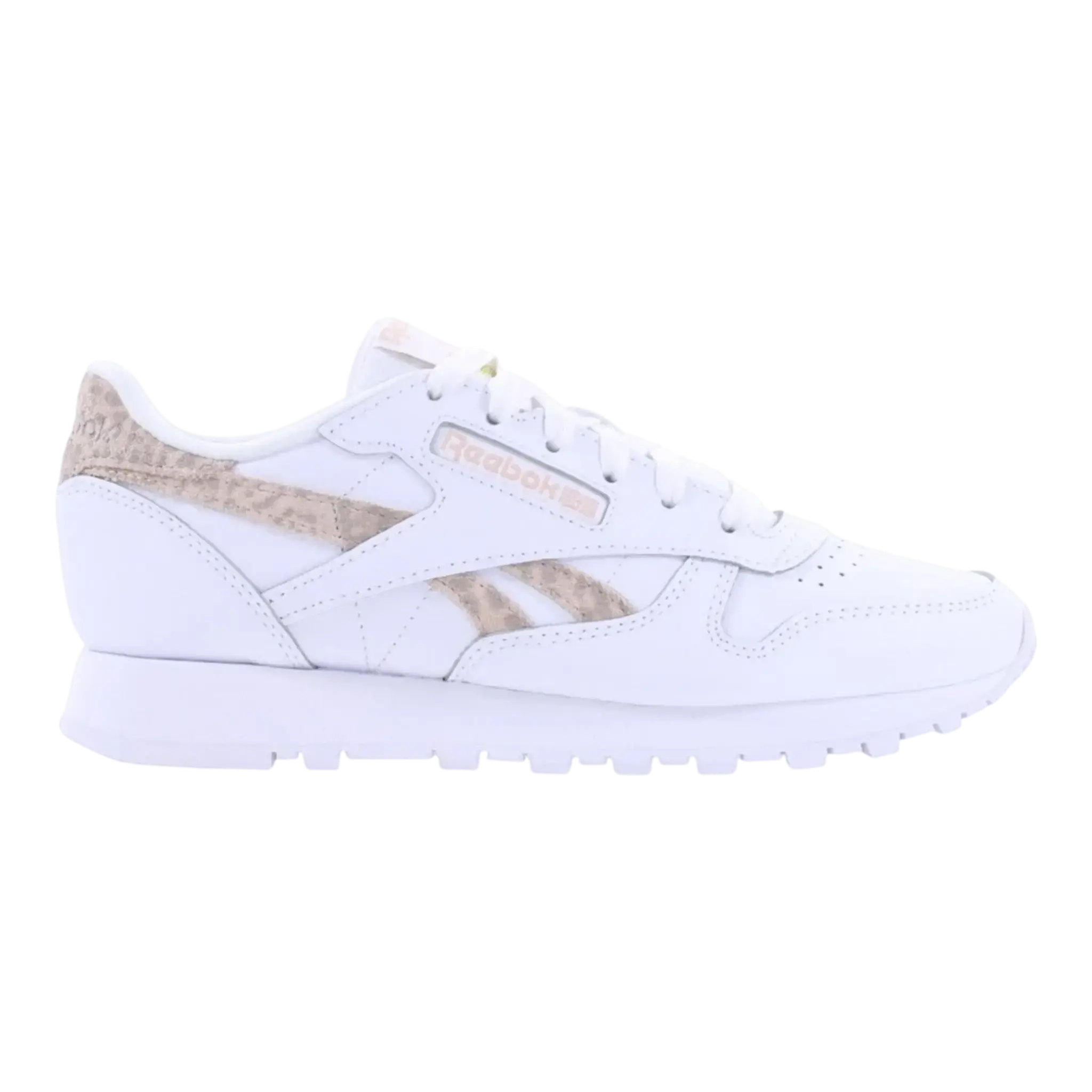 Reebok Classic Leather Shoe in White/Pink Leather | Women's